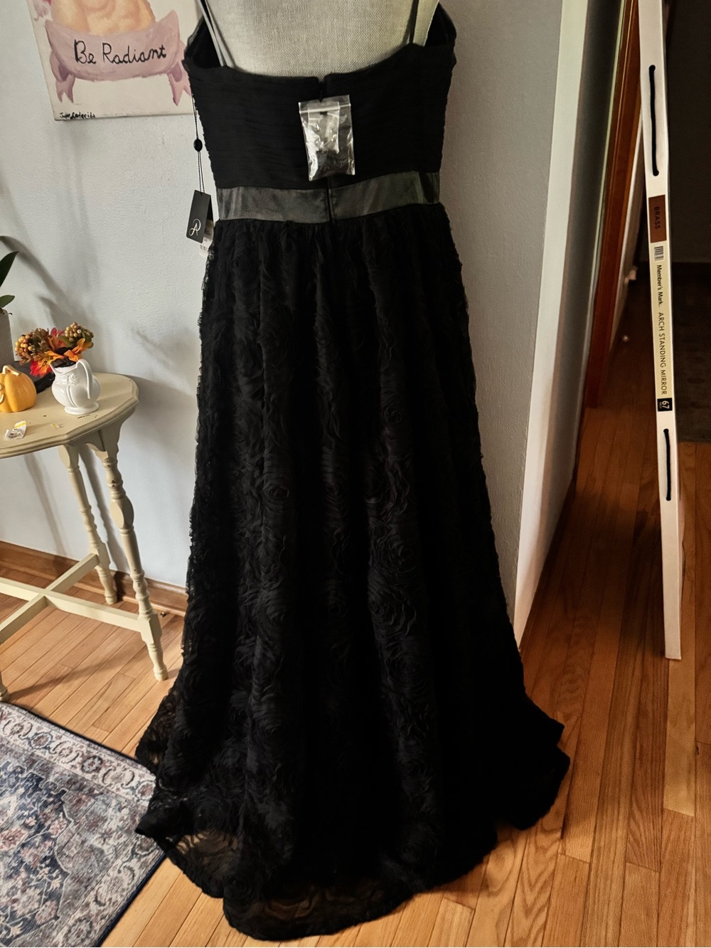 Adrianna Papell strapless tulle gown maxi dress black 14 NWT - Picture 3 of 14